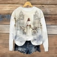 thumbnail image 5 of Christmas Long Sleeve Pullover Shirts for Women Graphic Jesus Printed Round Neck Sweatshirt Loose Holiday Tops (L, White 01), 5 of 5