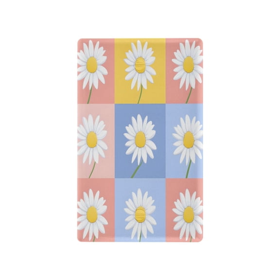 Yayeee Blank Wall Plate Cover 1-Gang 4.5"x2.7" Home Unused Decorative Outlet, Light Blue Daisy