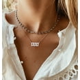 thumbnail image 4 of FindChic Number Necklaces for Women Men, Stainless Steel 000 Charm Pendant Necklace Sports Birthday Mothers Day Jewelry Gifts Mom Her Wife, Silver, 4 of 8