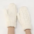 thumbnail image 3 of GZEFJRQM Knit Mittens for Womens Winter Gloves Windproof Elastic Texting Gloves Chunky Cable Knit Sherpasoft Mittens Thick Warm Gloves for Cold Weather, 3 of 4
