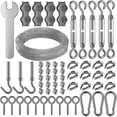 thumbnail image 1 of 30m Stainless Steel Rope Hanging Kit, 2mm Coated Stainless Steel Rope With Turnbuckle And Hooks, For Hanging Lights, Climbing Plants, Clotheslines, Pe, 1 of 5