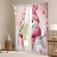 thumbnail image 3 of Manfei Pink Winter Snowman Curtains Pack of 2 (42x84 Each), Merry Christmas Curtains Blackout, Teens Kids Boys Girls Bedroom Curtains, Curtains and Drapes Decor, 3 of 6