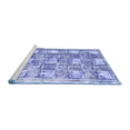 thumbnail image 2 of Ahgly Company Machine Washable Indoor Round Abstract Blue Modern Area Rugs, 3' Round, 2 of 4