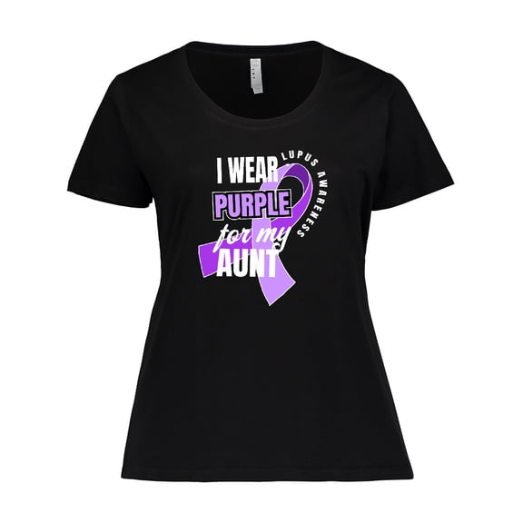 Inktastic I Wear Purple For My Aunt Lupus Awareness Women's Plus Size T-Shirt