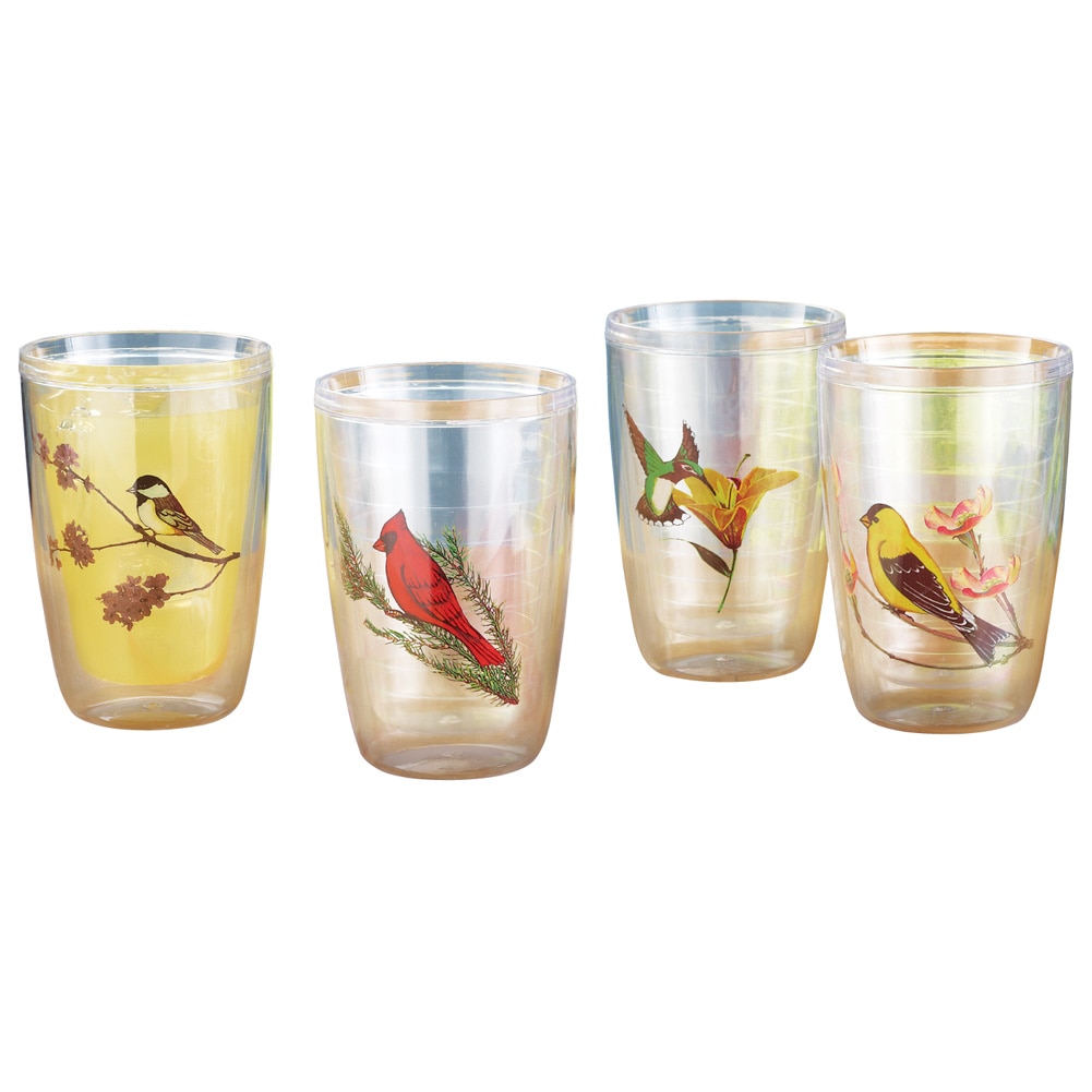 Insulated Drink Tumblers Set Of 4, Bird
