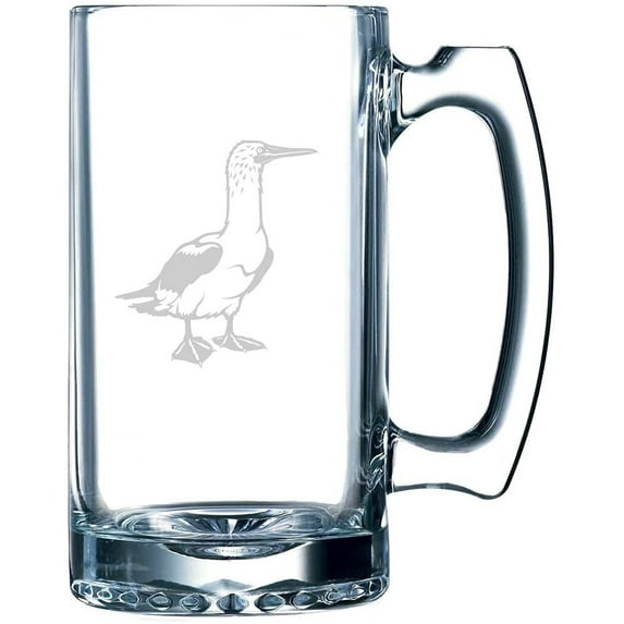 Blue Footed Booby Body Zoo Animal Themed Etched 25oz Beer Mug