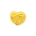 thumbnail image 3 of Scroll Heart Charm .925 Sterling Silver Gold Plated Reflection Beads, 3 of 5