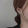 thumbnail image 3 of 1 Pair Stud Earrings Elegant Decorative Golden/Silver Color Beautiful Sparkling Cubic Zirconia Ear Studs Fashion Jewelry----golden--Product code 67339 golden, 3 of 4