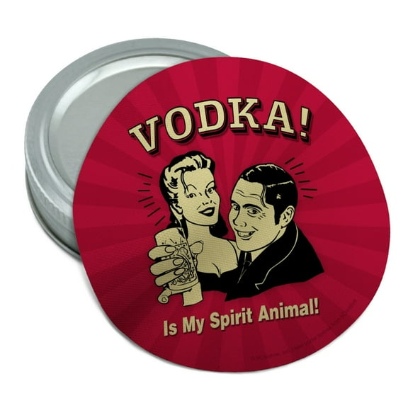 Vodka is My Spirit Animal Funny Humor Round Rubber Non-Slip Jar Gripper Lid Opener