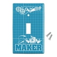 thumbnail image 2 of Maker Blueprint Design with Robot and Gears Plastic Wall Decor Toggle Light Switch Plate Cover, 2 of 3