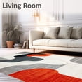 thumbnail image 2 of ODIKA 8'x10' Machine Washable Non-Slip Area Rug, Raven Kiss Vermilion Splash Grey Abstract High Traffic Rug, Gray, 104595, 2 of 7