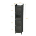 thumbnail image 4 of DeeHome Modern Four-tier Glass Door Cabinet with Featuring Five-tier Storage, for Entryway Living Room Bathroom Dining Room,Matte Gray, 4 of 9