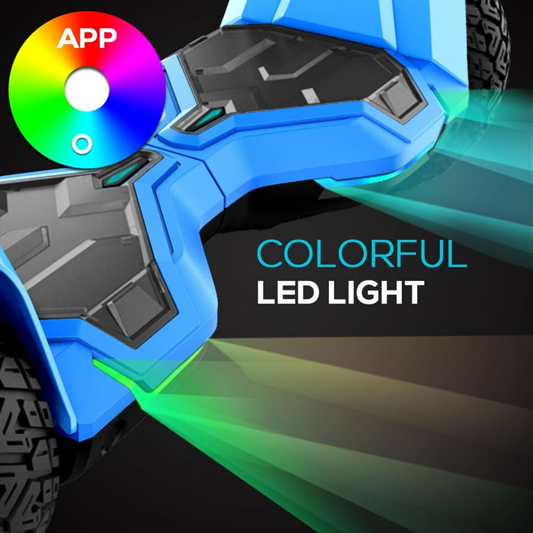 Warrior 8.5 inch 350W 2 off Road Hoverboard All Terrain Hoverboard with Bluetooth Speaker and LED Lights 10 mph Max Speed for Kids and Adults Max
