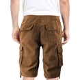 thumbnail image 2 of Men's Multi Pocket Drawstring Lightweight Elastic Waist Army Cargo Shorts (Tobacco, L), 2 of 3