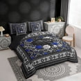 thumbnail image 3 of Erosebridal Wild Bear Bedding Comforter Set, Bohemian Aztec Mandala Queen Bedding Sets, Black Gray Blue, Black Reversible 7pcs, 3 of 6