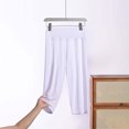 thumbnail image 2 of QIUOMBBP Woman Capri Pajama Pants Plus Size Soft Lounge Sleep Pants Elastic Waist Modal Comfy Pj Bottoms White XL, 2 of 7
