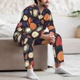 thumbnail image 5 of Mens Pajamas Set, colorful cartoon fruits pattern Button Down Long Sleeve Loungewear Sleepwear Pjs sets for Men, 5 of 5