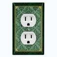 thumbnail image 1 of Metal Light Switch Plate Cover Elegant Victorian Floral Damask Frame Green FRA079, 1 of 13