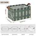 thumbnail image 7 of Yayeee Foldable Storage Basket for Shelves with Handles Set of 2 Waterproof Cloth Bins, Dark Green Leaves, 7 of 7