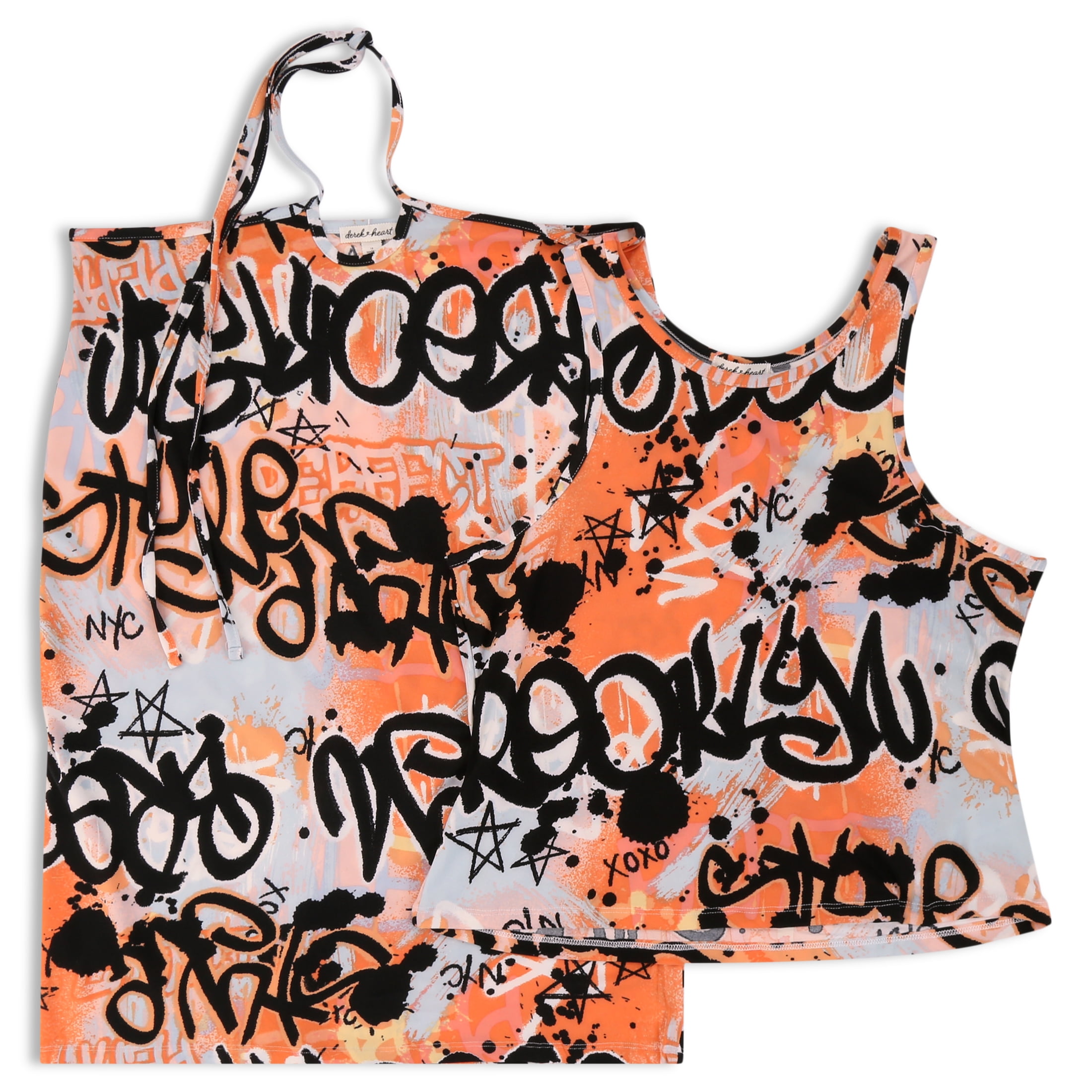 Derek Heart Juniors' Plus Size Tank and Tie Skirt Set