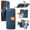 Blue, variant on ELEHOLD Case for Motorola G Stylus 5G (2024),Leather Wallet RFID Blocking Case with Wrist Strap & Card Holder Stand,Black