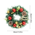 thumbnail image 3 of Christmas Wreath for Front Door, Red PVC Holiday Wall Hanging Decor for Indoor Outdoor Entryway Decorations(C), 3 of 6