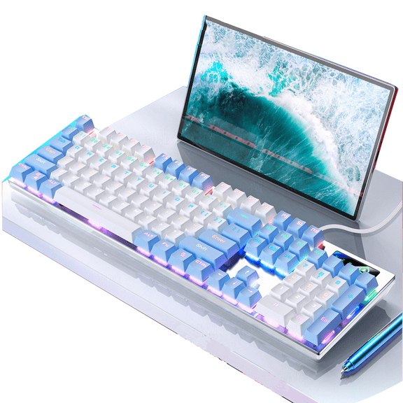 Gaming Keyboard & Mouse, 104 Keys LED RGB Backlit Quiet Computer Keyboard, Multimedia Keys, Waterproof Light Up USB Wired Keyboard for PC Gamers Desktop Computer Laptop