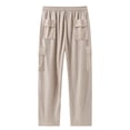 thumbnail image 5 of YABCSAZ Mens Corduroy Cargo Pants Straight Leg Multi Pocket Joggers Elastic Waist Drawstring Casual Work Trousers Loose Fit Cotton Blend Outdoor Streetwear Pants with Pockets, 5 of 10