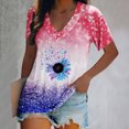 thumbnail image 2 of Blusa de manga corta con cuello en V informal para mujer a la moda, camisetas de verano Fridja  zx3421, 2 of 5