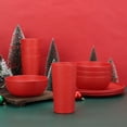 thumbnail image 2 of Mainstays 12-Piece Plastic Etched Bow Dinnerware Set, Red, 2 of 17