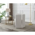 thumbnail image 3 of Guyou Modern Barrel Side Chair, Cute Upholstered Faux Fur Accent Chair with Back for Living Room Bedroom Children's Room Reception Room, White, 3 of 9