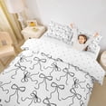 thumbnail image 3 of Erosebridal Kawaii Ribbon Bow Twin Bedding For Teens,Kids Girls Black White Bowknot Duvet Cover Set,Microfiber Bedroom Decor,2pcs,No Comforter, 3 of 5