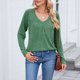 thumbnail image 3 of Ailaofu Women Tops Long Sleeve Shirts V Neck Loose Fit Soft Casual Solid Color T-Shirts Fall Clothing, 3 of 6