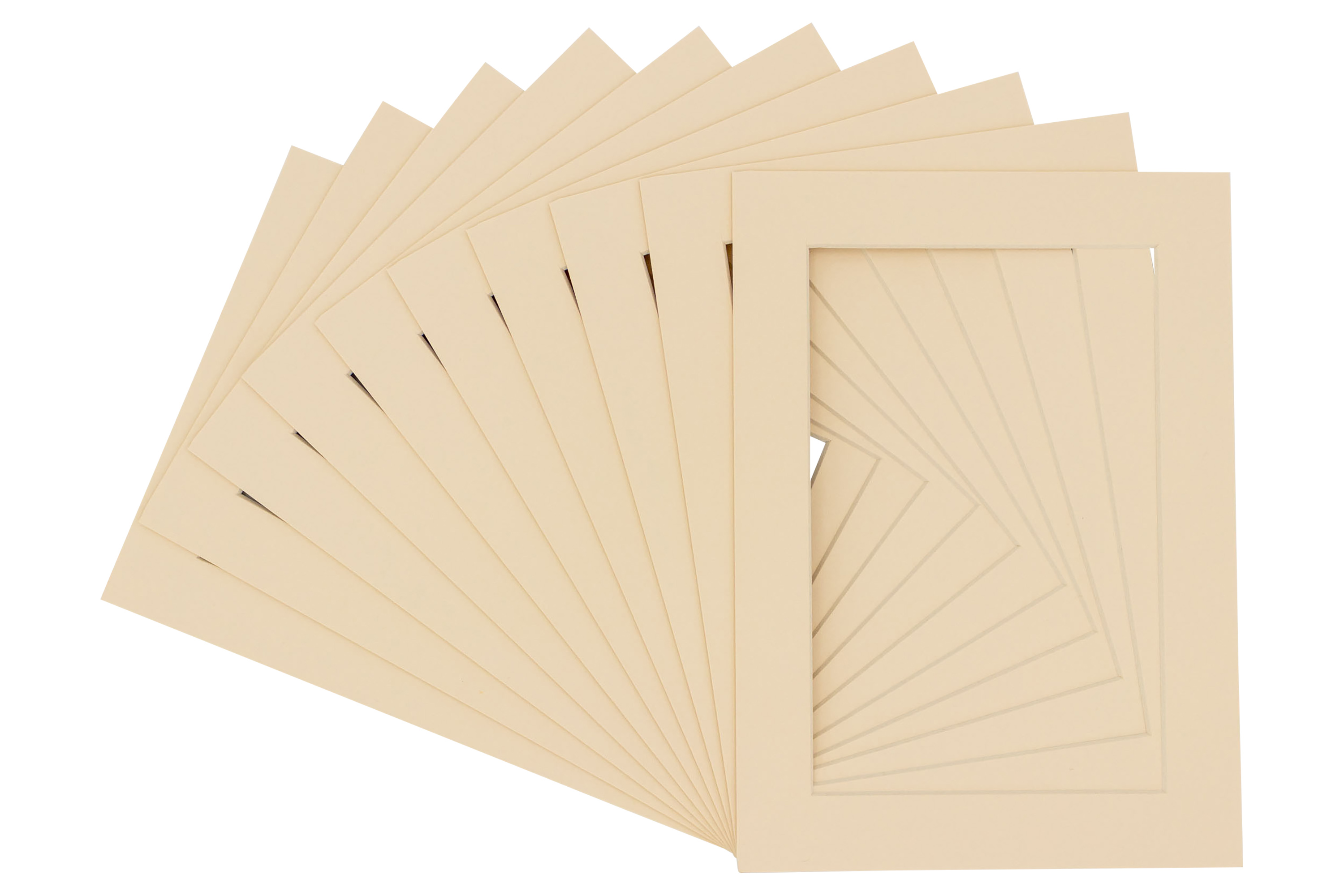 Pack of TEN 11x17 Mats Bevel Cut for 9x13 Photos Acid Free Cream