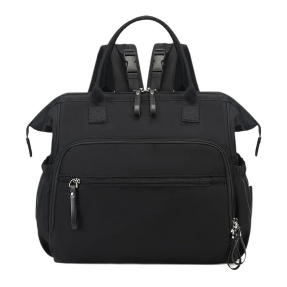 Bolsa de pañales para bebés, bolsa de viaje para niños y niñas, bolsa de transporte de gran capacidad, bolsa de pañales Negro