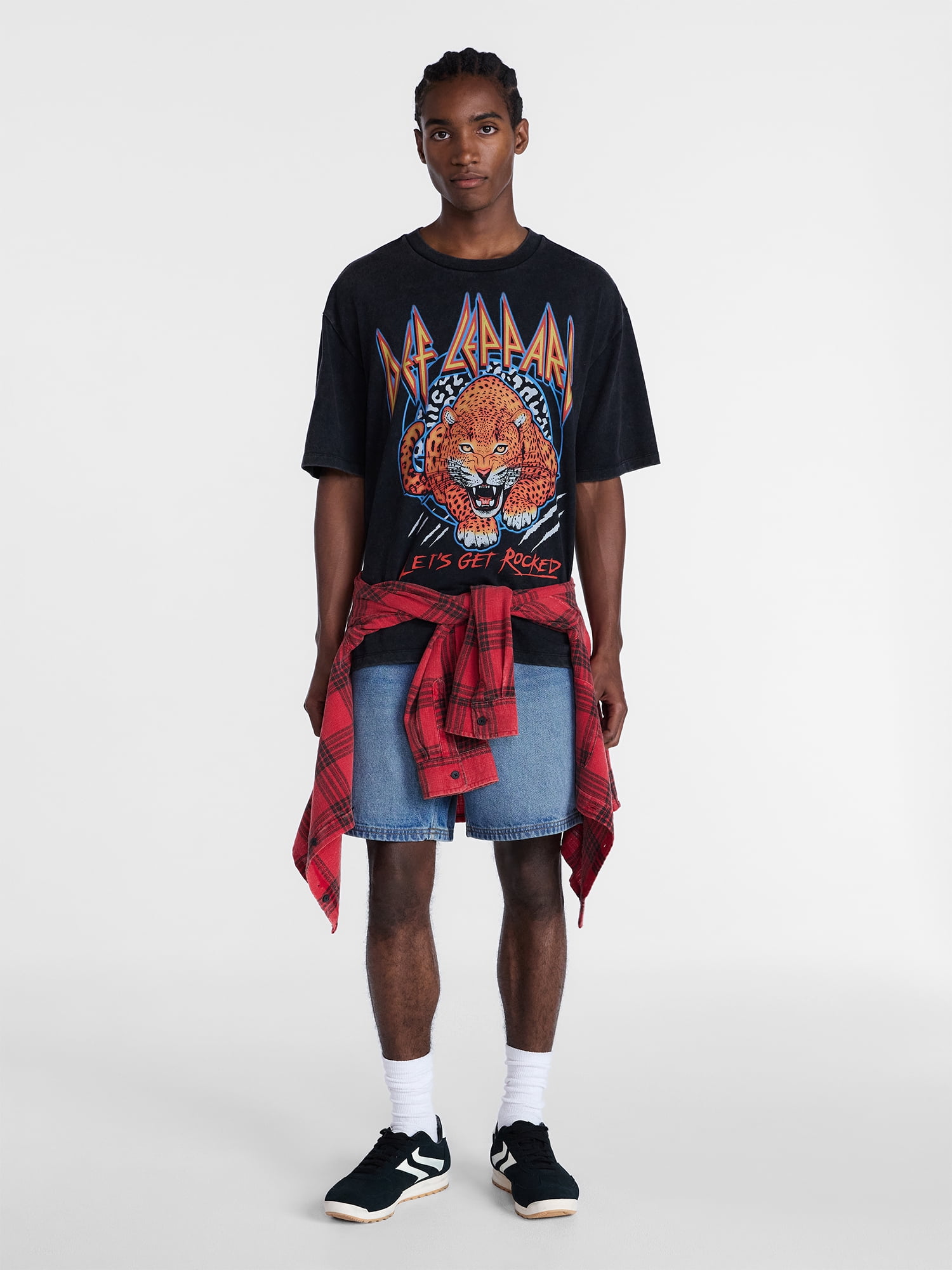 Def Leppard, Men's & Men's and Tall Mineral Wash Boxy Graphic Tee, Sizes XS–5XB & MT-4XLT