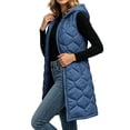 thumbnail image 2 of Ghalytn Women's Long Hooded Quilted Vest, Sleeveless Zip-Up Puffer Gilet with Pockets, 2 of 8