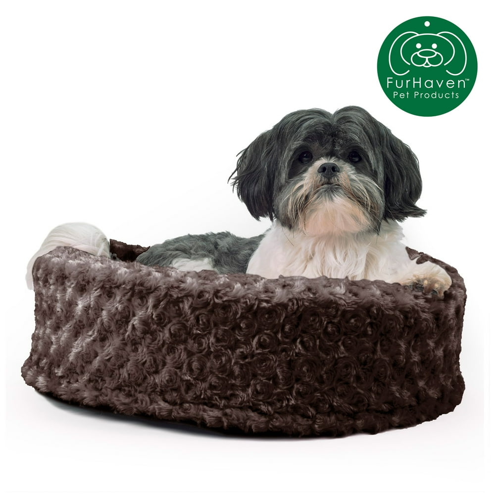 furhaven pet bed round plush ball dog bed