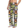 thumbnail image 3 of Mens Pajama Pants - Soft Sleep & Lounge Pants for Men, colorful Stamp Pattern Cuteness Casual PJ Bottoms Pants with Pockets, 3 of 5