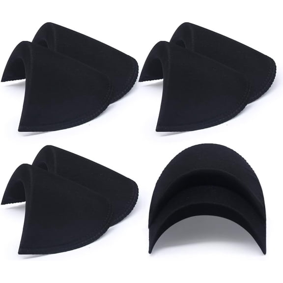 4 Pairs Black Covered Set-in Shoulder Pads Sewing Foam Pads for Blazer Suit Coat Jacket Clothes Black Large