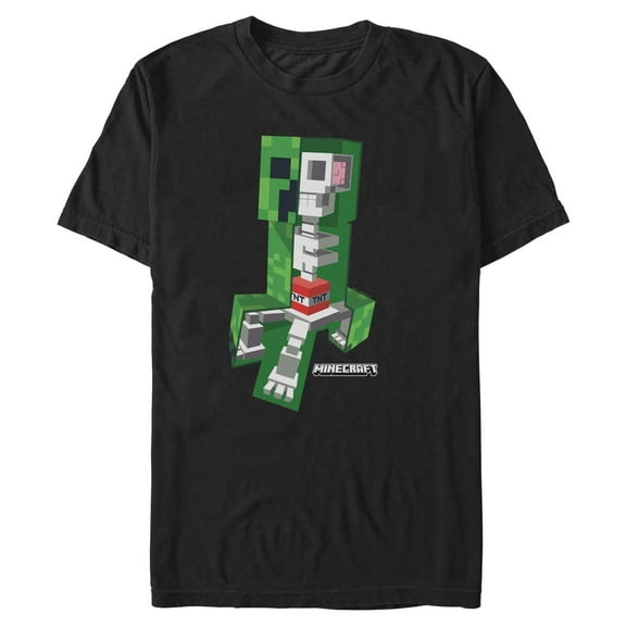 Mens Minecraft Creeper Skeleton Dynamite Full Shot T Shirt