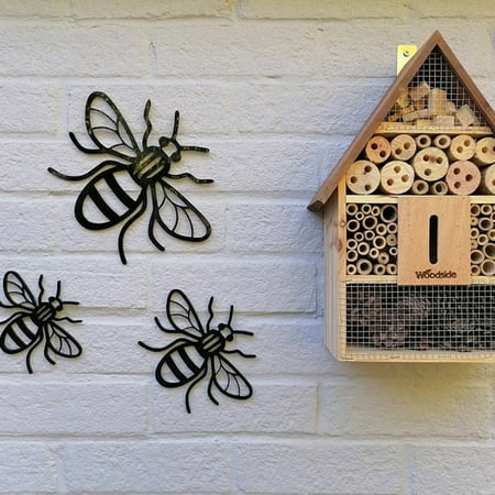 

NIUREDLTD Home Decoration 3 PCS Bee Set For Garden Or Indoor Wall Acrylic Decoration Sign
