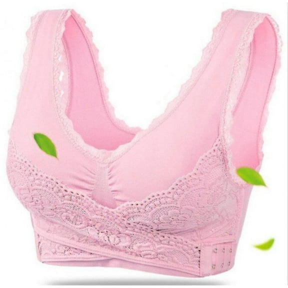 KOOYET Sale Lingerie Lace Solid Color Cross Side Buckle Wireless Push up Sports Underwear Breathable Sleep Bra for women