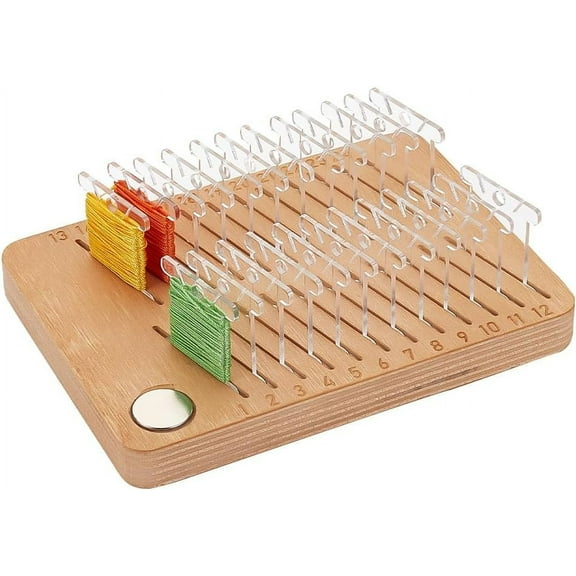 1 Pc Wooden Bobbin Rack 24 Pcs Acrylic Thread Winding Boards Sewing Thread Winding Boards Holder Spool Organizer Stitch Bobbins Card Thread Holder for Embroidery Thread Organizing for DIY