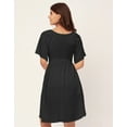 thumbnail image 4 of Moomaya Sweetheart Neck Solid Rayon Flared Dress - Women's Elegant Party Dress, 4 of 9