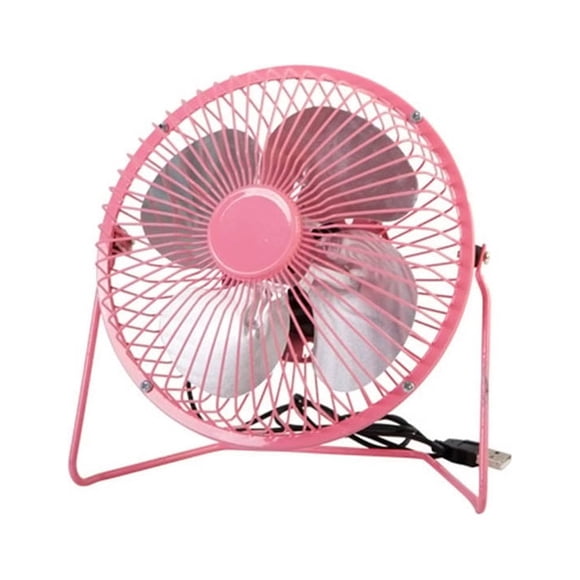 Mini ventilador de mesa USB de 4 pulgadas, portátil, de alta velocidad, para dormitorio, oficina (rosa)
