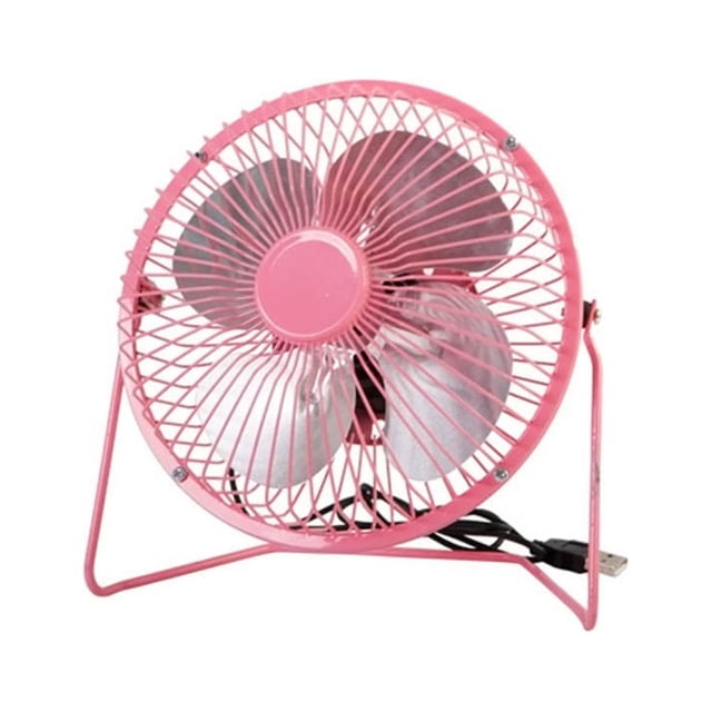 Mini ventilador de mesa USB de 4 pulgadas, portátil, de alta velocidad, para dormitorio, oficina (rosa)
