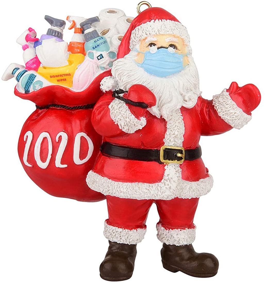 Family of 2 2020 Quarantine Survivor Family Customized Christmas Decorating Kit Creative Decoration Gift for Family AKEROCK Personalized Name by Yourself Christmas Ornament Kit with Mask