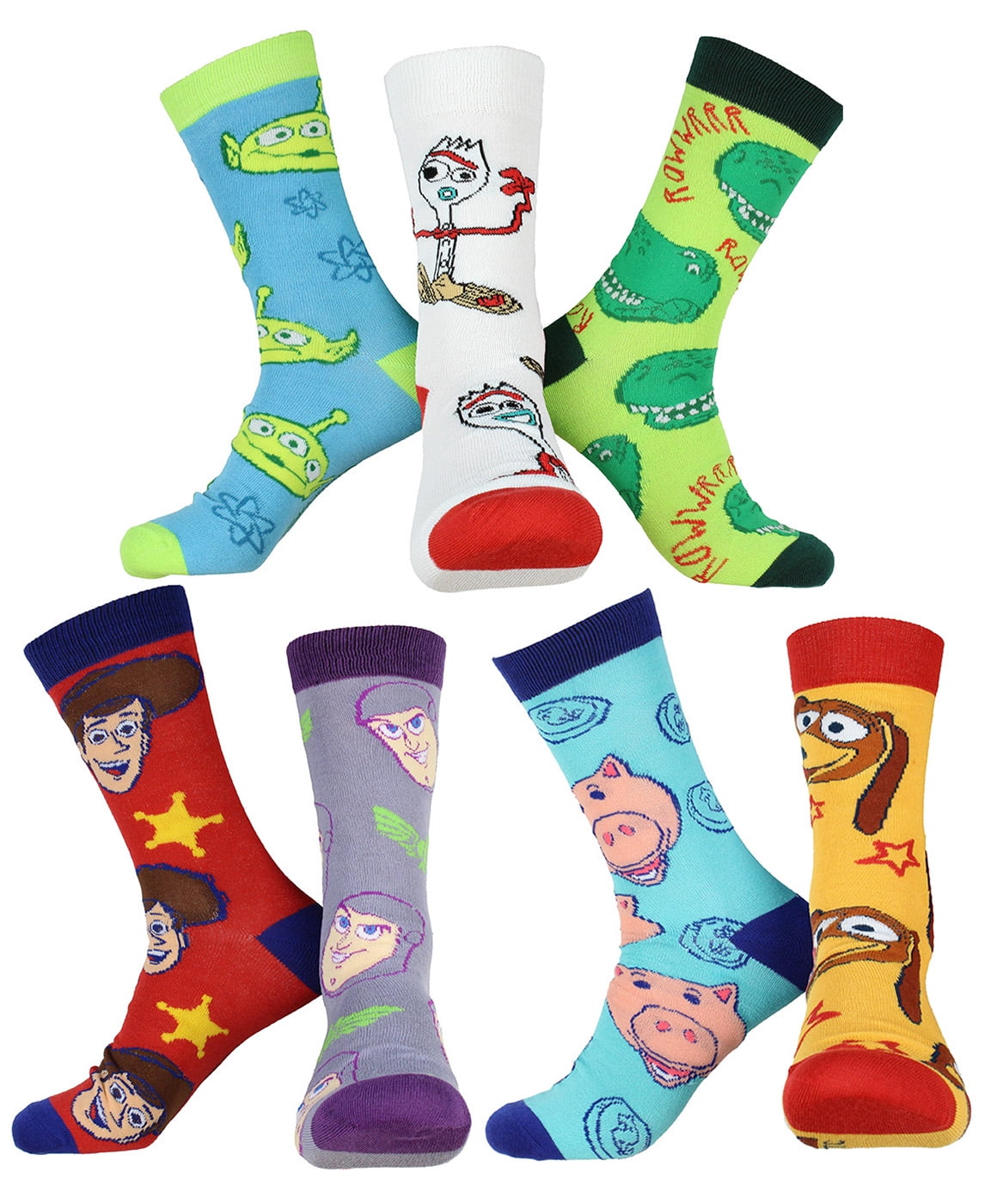 Disney Toy Story Multi-Character Adult 7-Pack Crew Socks