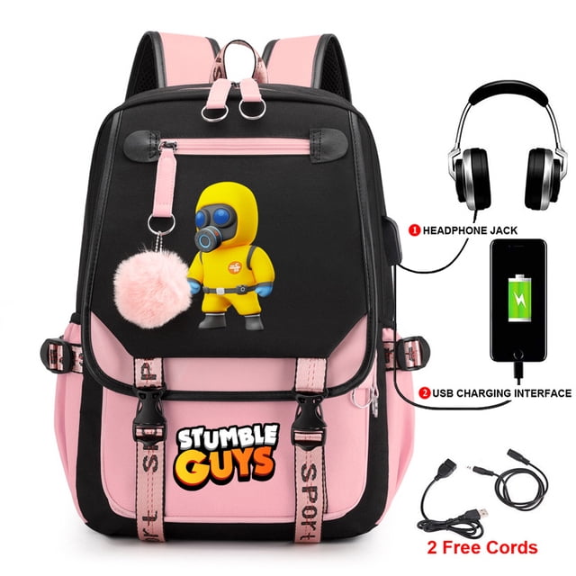 Tripping Peoplestumble guysSurrounding the Game Backpack Student Schoolbag Fashion BackpackUSBComputer Bag 17 Average Size